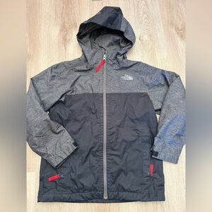 The North Face Boys DryVent Waterproof Rain Jacket - Gray/Black - Size S (7/8)